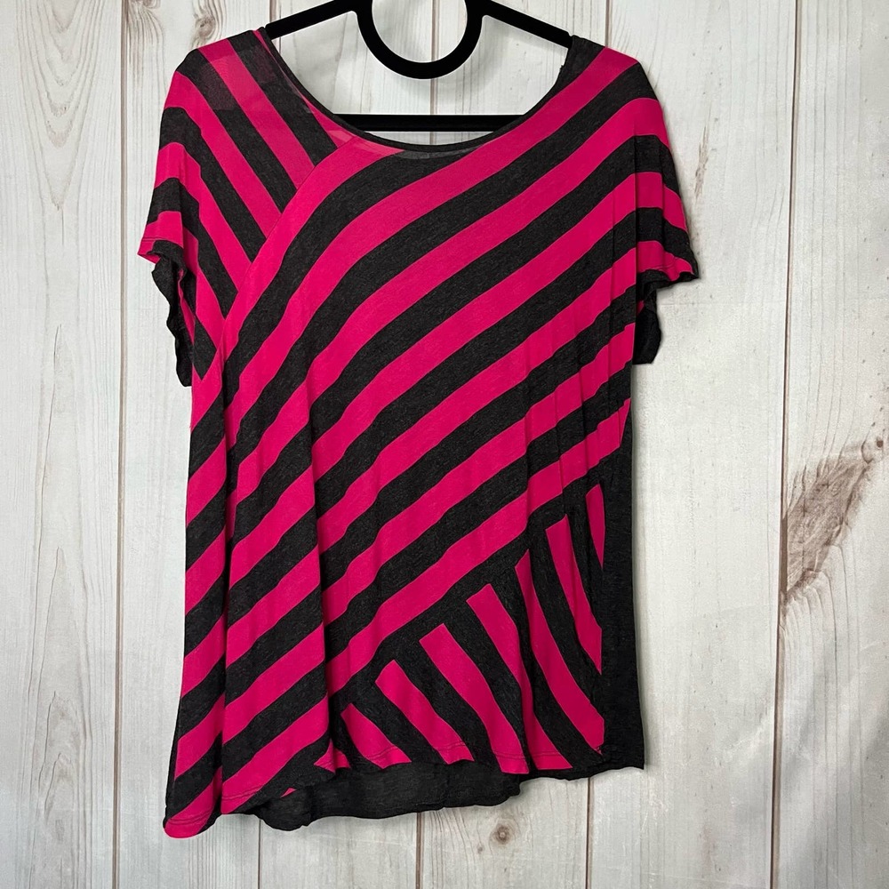 G7 Kensie Striped Top Pink dark grey Medium
